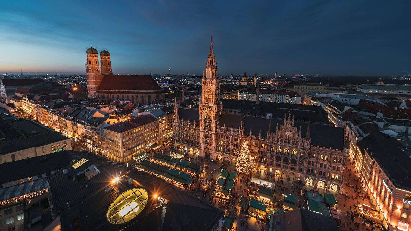 aerial photo of cityscape during nighttime